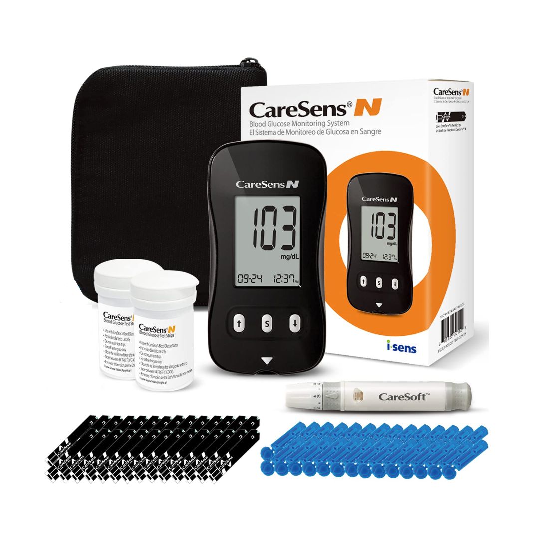 Glucometro caresens kit con tiras y lancetas