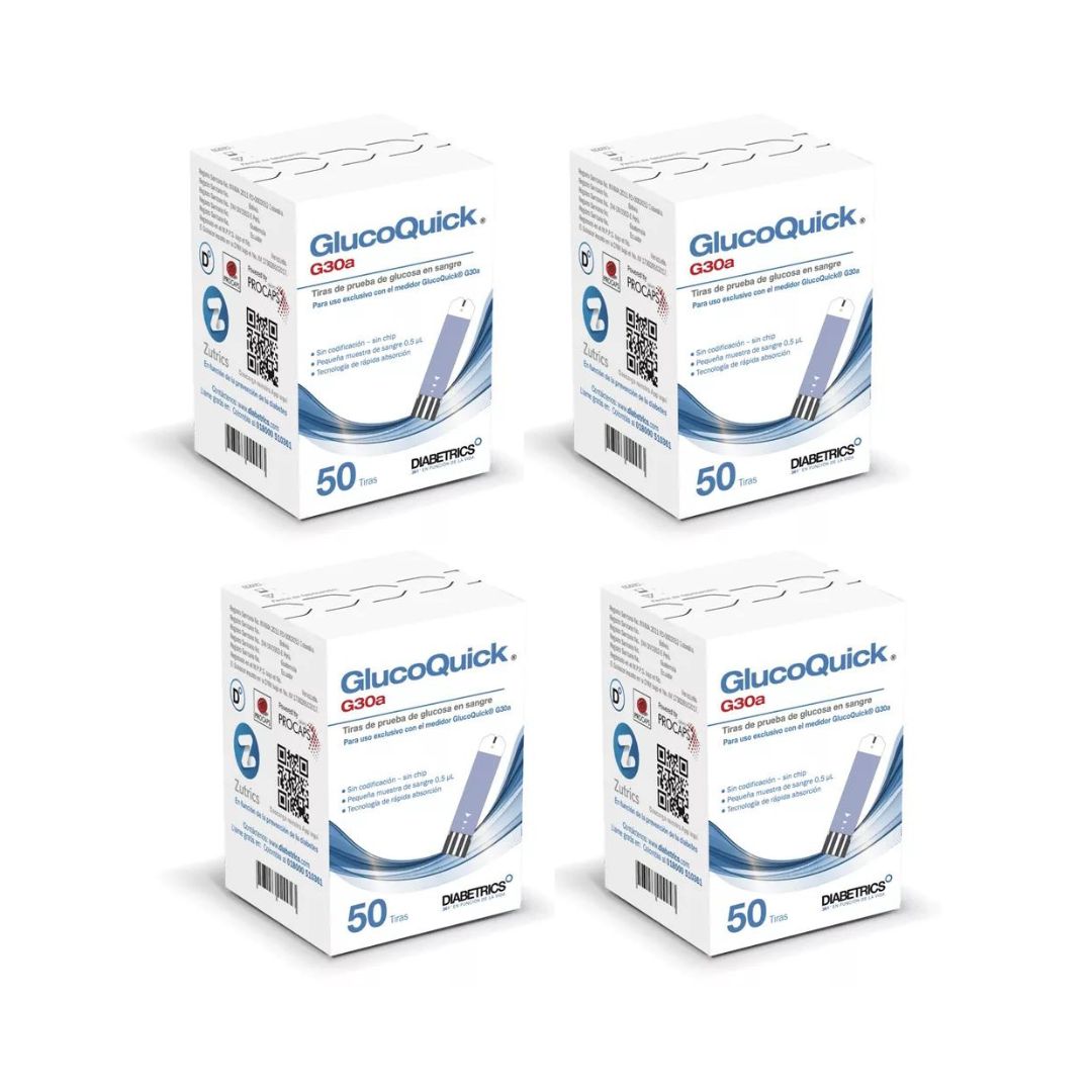 Tiras Reactivas Glucoquick 4 cajas